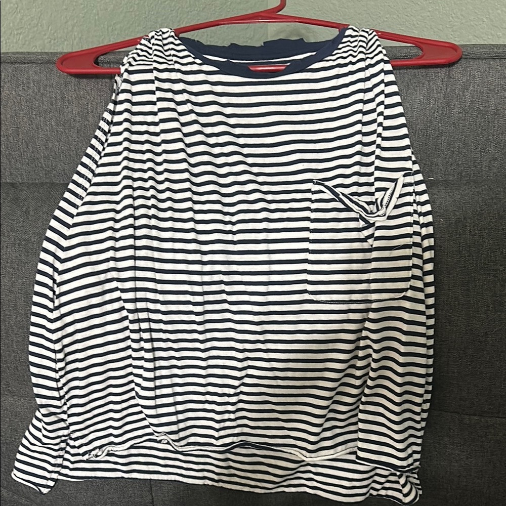 Aerie Navy and White Striped Tee